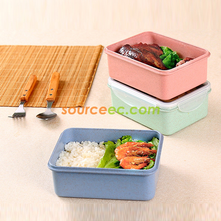 客製化2000ML 小麥秸稈飯盒禮品