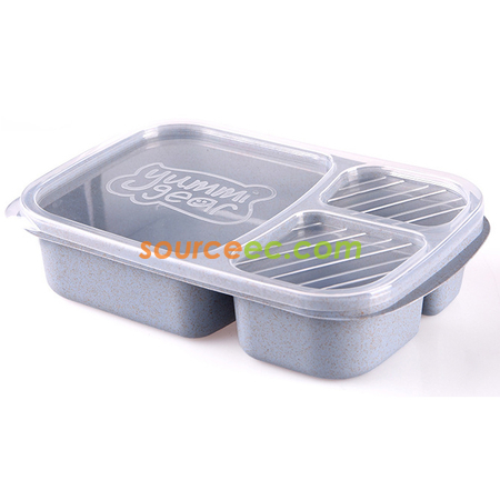 客製化三格小麥秸稈飯盒禮品