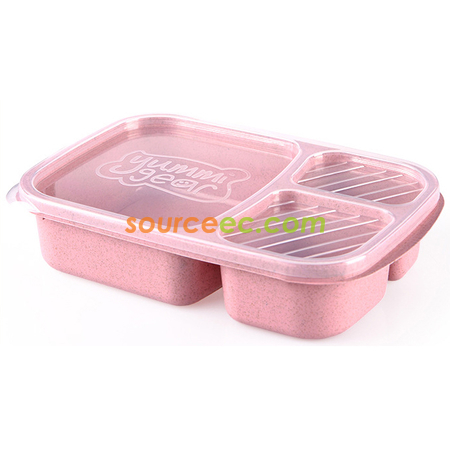 客製化三格小麥秸稈飯盒禮品