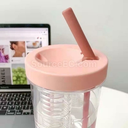 客製化獨立水果茶倉過濾飲管大容量水杯禮品