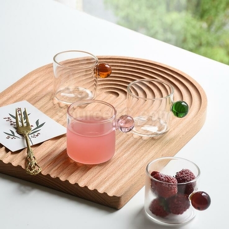 客製化玻璃圓球手柄玻璃杯禮品