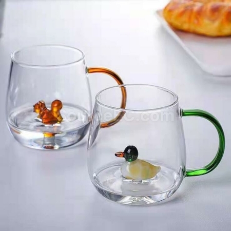 客製化3D立體小動植物玻璃水杯禮品