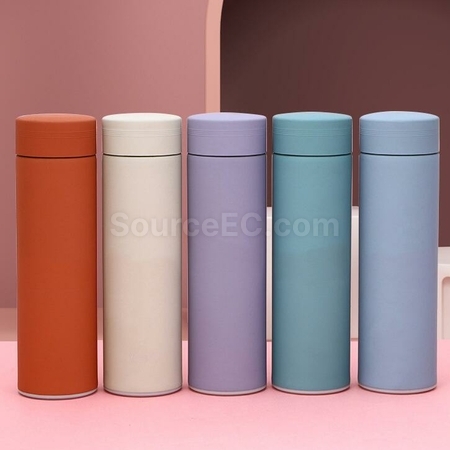 客製化莫蘭迪色系橡膠漆不銹鋼客製化保溫瓶禮品