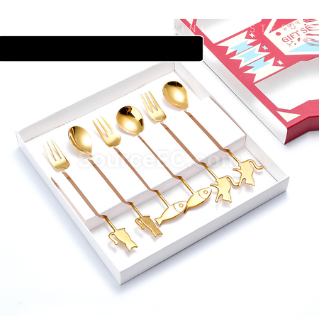 客製化咖啡勺叉套裝禮品