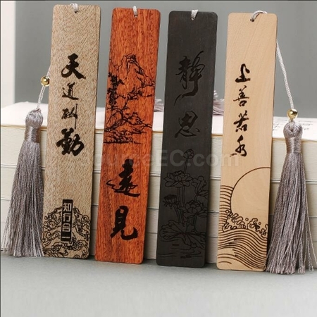 客製化實木雕刻彩繪書籤禮盒禮品