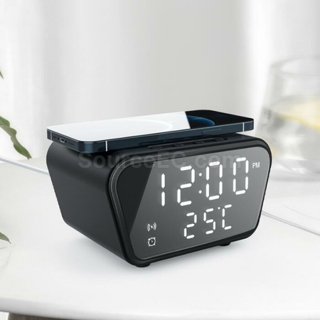 客製化多功能無線充電溫度時鐘禮品