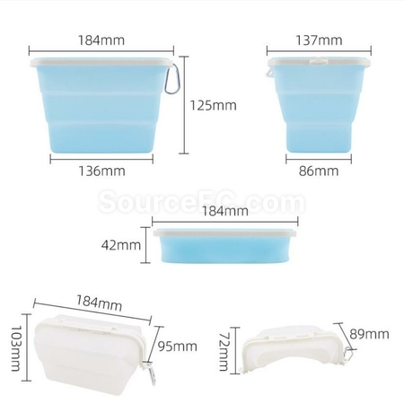 客製化矽膠折疊散錢包款飯盒禮品