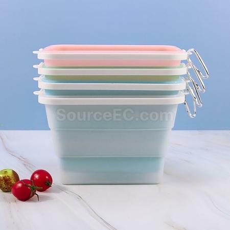客製化矽膠折疊散錢包款飯盒禮品