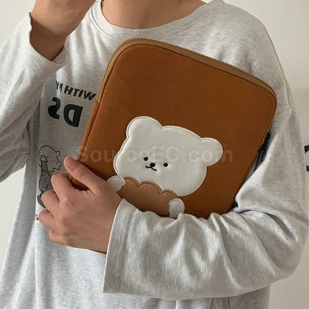客製化刺繡小熊平板電腦包禮品