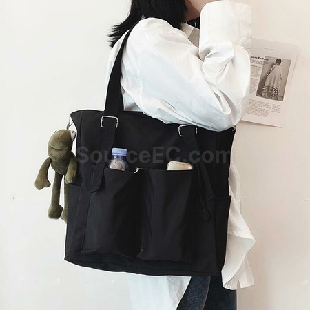 客製化客製化雙兜帆布斜挎單肩兩用包禮品