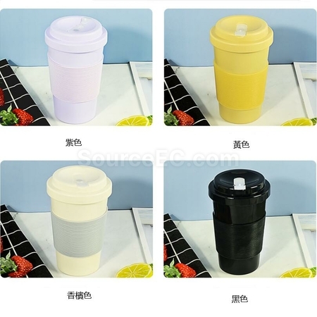 客製化PLA環保帶蓋420ML咖啡杯禮品