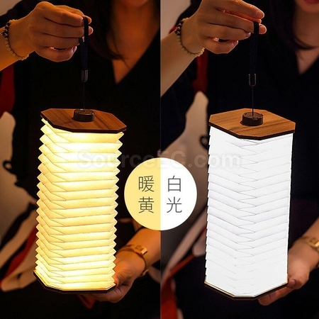客製化充電木質風琴LED燈禮品