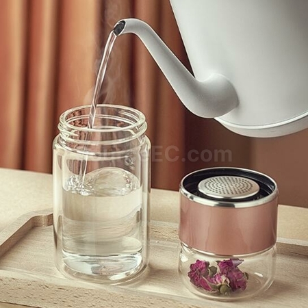 客製化280ML 便攜式茶水分離玻璃杯禮品