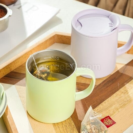 客製化380ML帶手柄泡茶杯保溫杯禮品