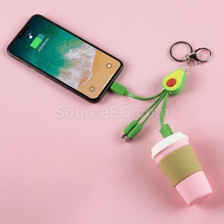 客製化牛油果手機數據線禮品