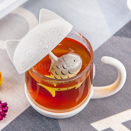 客製化卡通玻璃泡茶杯禮品