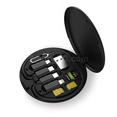 客製化便攜式五合一充電線收納盒禮品