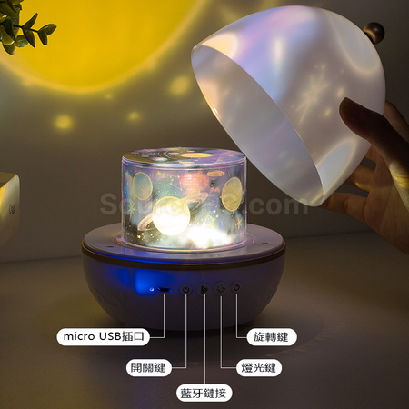 客製化七彩夢幻星空旋轉藍牙音箱禮品