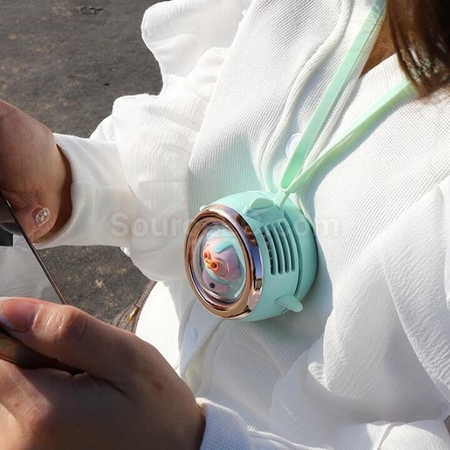 客製化太空艙掛脖靜音小風扇禮品
