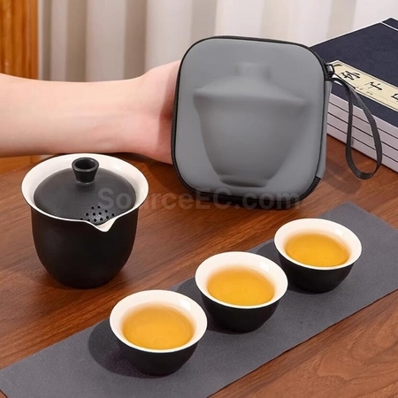 客製化功夫茶一壺三杯旅行戶外便攜套裝禮品