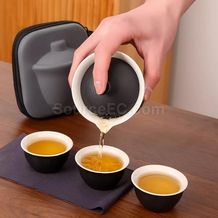 客製化功夫茶一壺三杯旅行戶外便攜套裝禮品