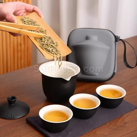 客製化功夫茶一壺三杯旅行戶外便攜套裝禮品