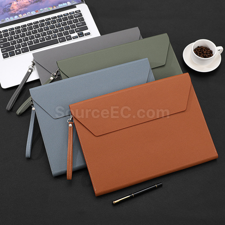 客製化帶風琴 PU A4文件夾禮品