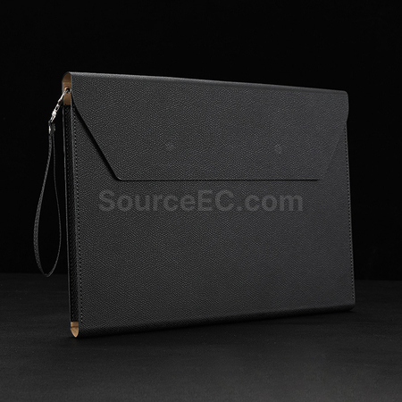 客製化帶風琴 PU A4文件夾禮品