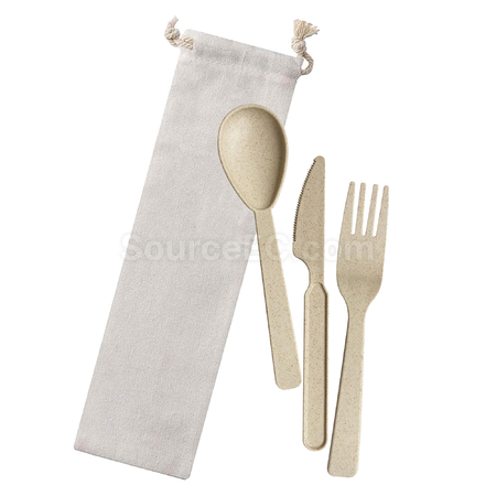 客製化袋裝小麥秸稈餐具禮品