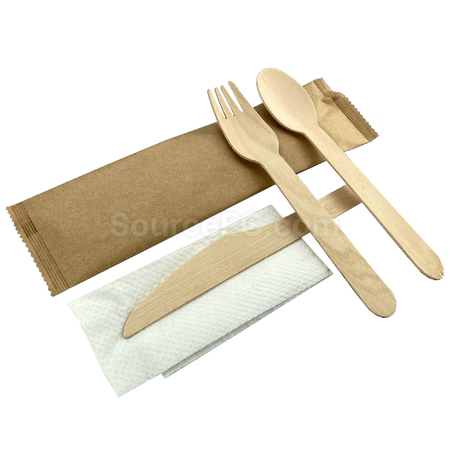 客製化4 件套木製餐具禮品