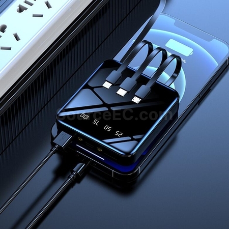 客製化鏡面帶線移動電源禮品