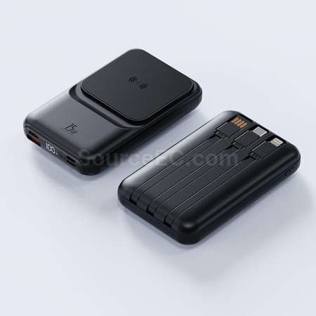 客製化快充自帶線無線充電移動電源禮品