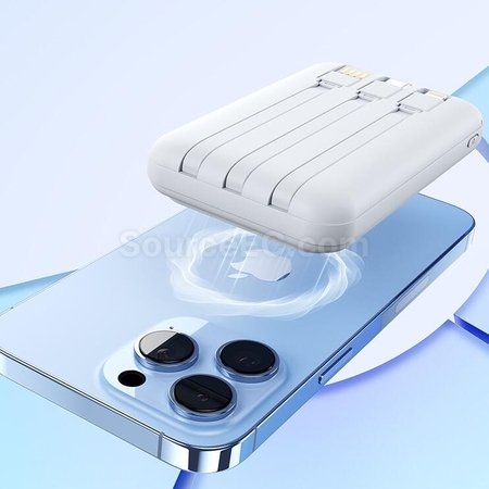 客製化快充自帶線無線充電移動電源禮品