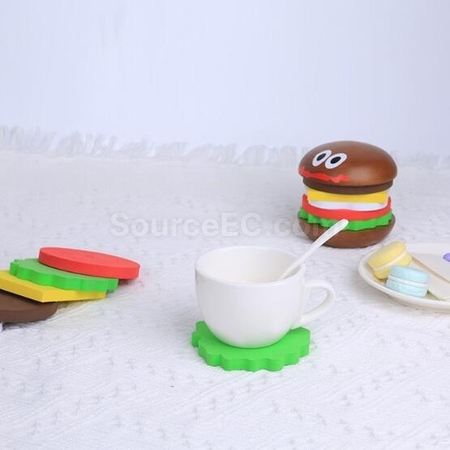 客製化木漢堡包杯墊禮品
