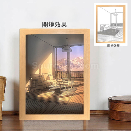 客製化客製化三色燈光發光畫禮品