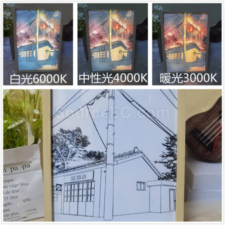 客製化客製化三色燈光發光畫禮品