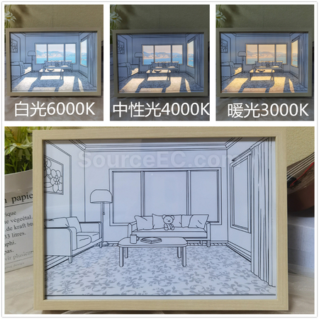 客製化客製化三色燈光發光畫禮品