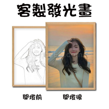 客製化客製化三色燈光發光畫禮品