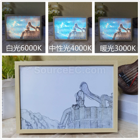 客製化客製化三色燈光發光畫禮品
