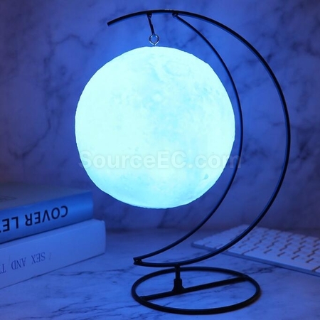 客製化USB充電藍牙音響LED月球小夜燈禮品