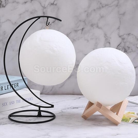 客製化USB充電藍牙音響LED月球小夜燈禮品