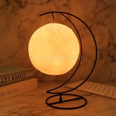 客製化USB充電藍牙音響LED月球小夜燈禮品