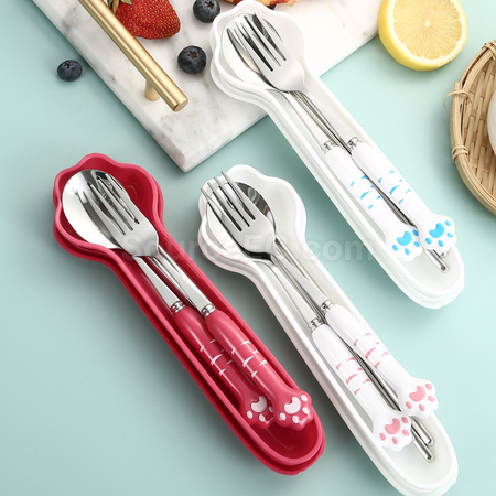 客製化可愛貓掌不鏽鋼餐具禮品
