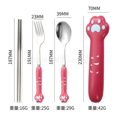 客製化可愛貓掌不鏽鋼餐具禮品