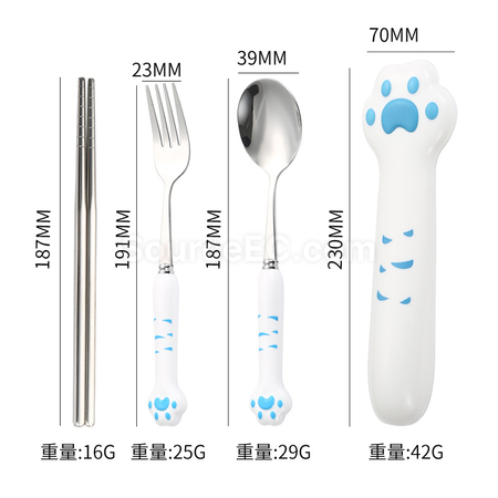 客製化可愛貓掌不鏽鋼餐具禮品