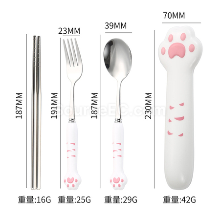 客製化可愛貓掌不鏽鋼餐具禮品