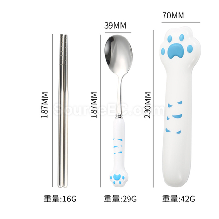 客製化可愛貓掌不鏽鋼餐具禮品