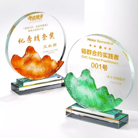 客製化幻彩水晶琉璃獎座禮品