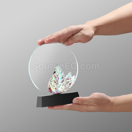 客製化炫彩變色水晶獎座禮品