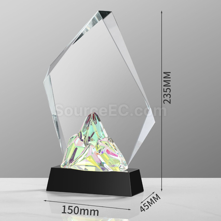 客製化炫彩變色水晶獎座禮品